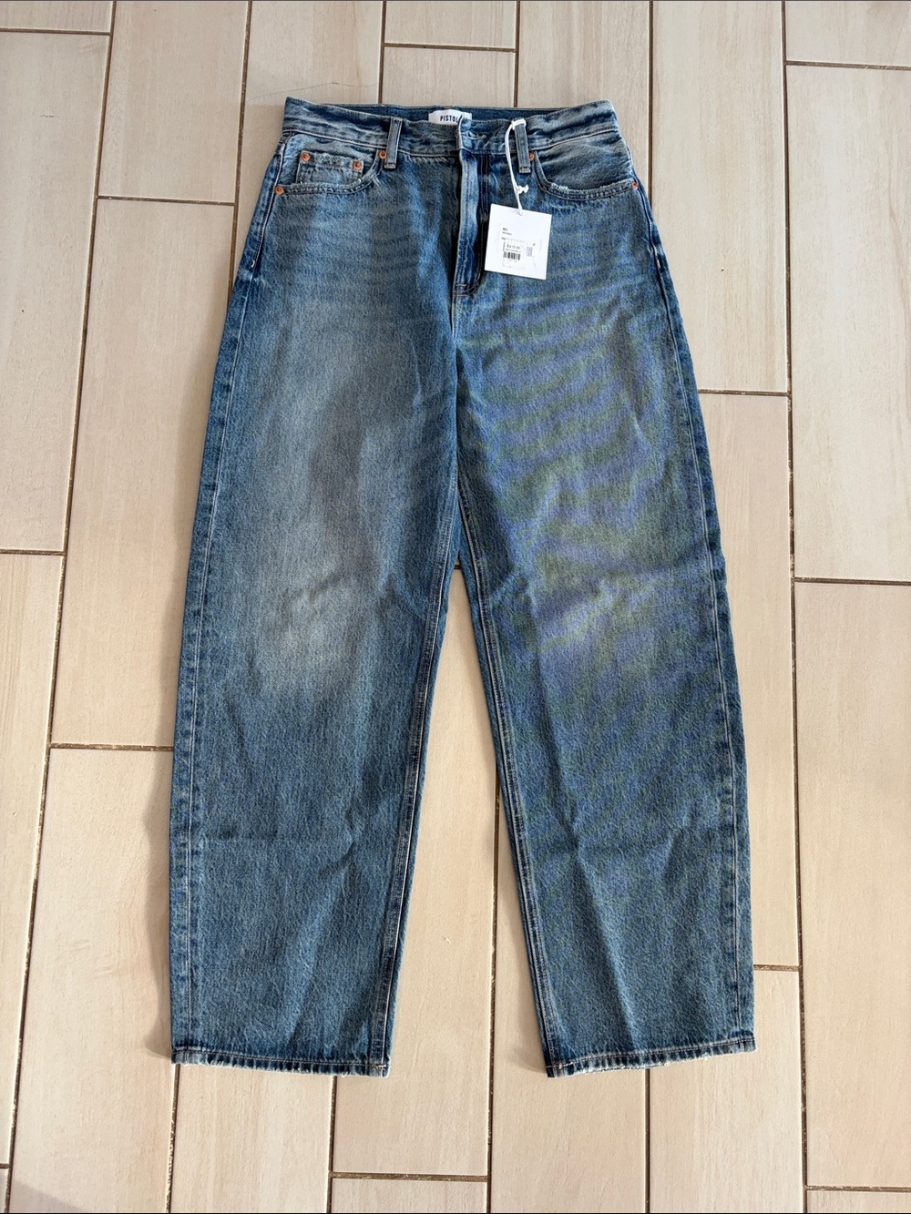 Pistola Wes High Rise Barrel Jean Spectacle NWT - Picture 6 of 11